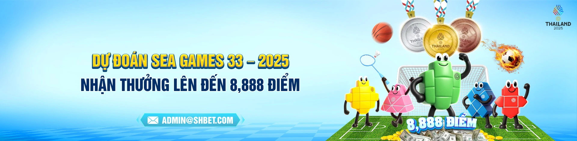Banner SHBET quà tặng dự đoán sea games 33-2025